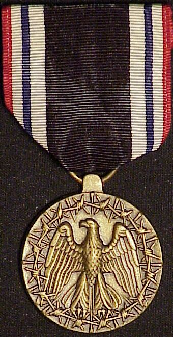 thumbnail image 2 of Prisoner Of War Medal With Ribbon Bar – POW Eagle & Barb Wire Design, Made In USA 2 of 6